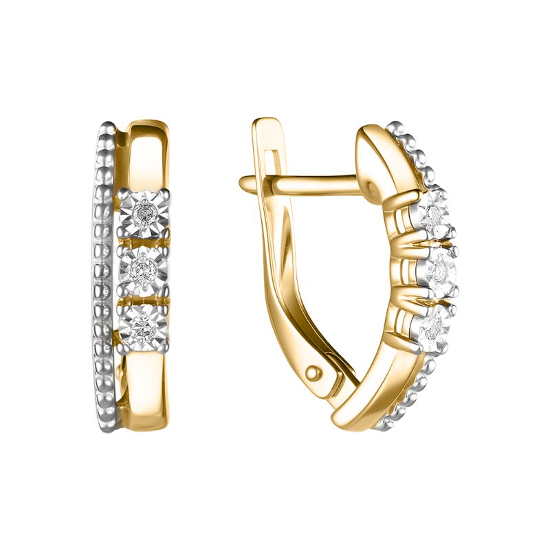 Goldohrringe aus Gelbgold 585 mit Brillant