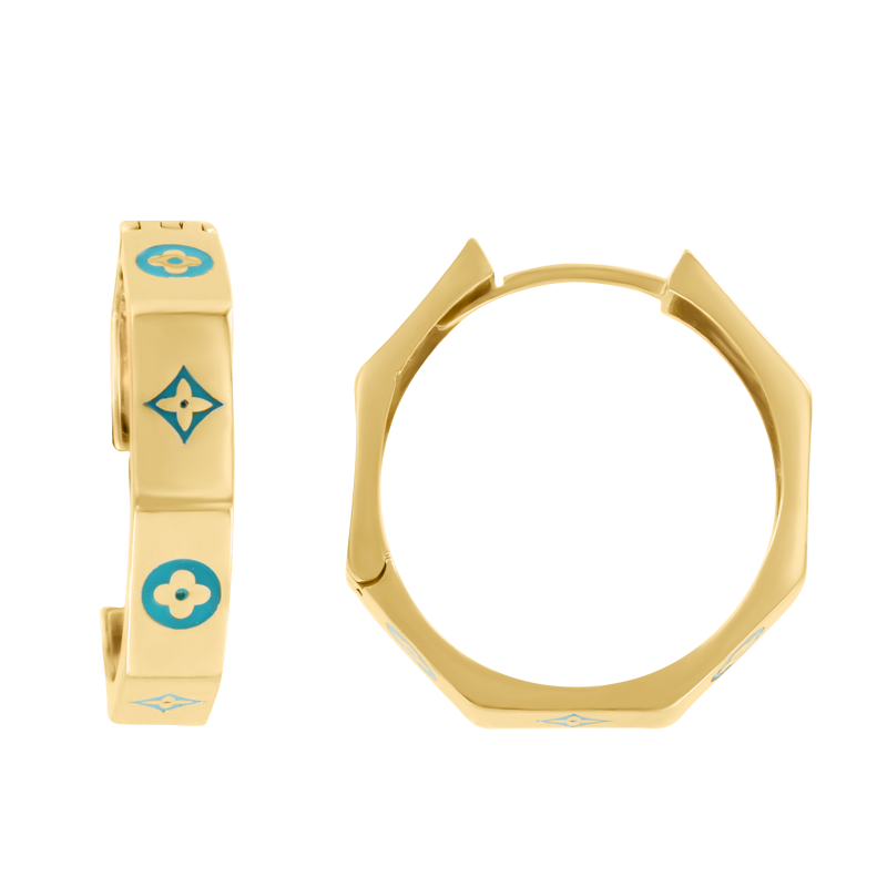 Goldohrringe aus Gelbgold 585 mit Emaille