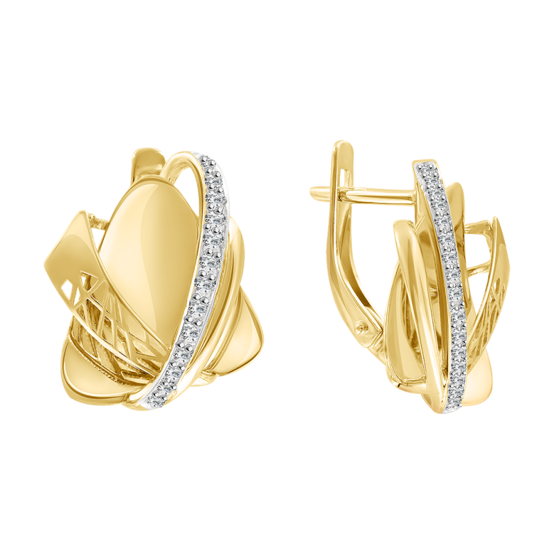 Goldohrringe aus Gelbgold 585 mit Zirkonia