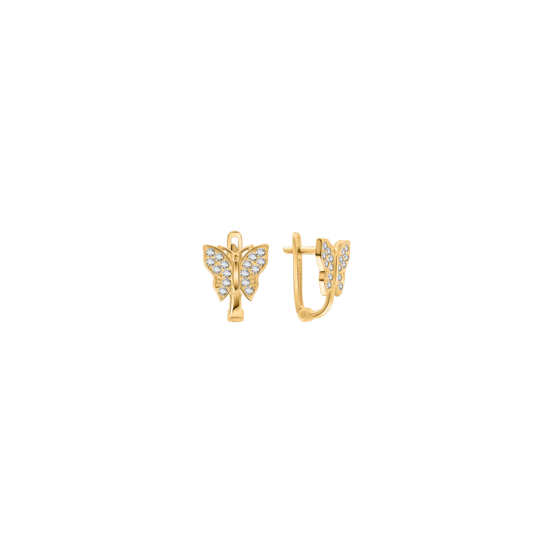 Goldohrringe aus Gelbgold 585 mit Zirkonia