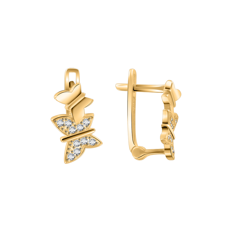 Goldohrringe aus Gelbgold 585 mit Zirkonia