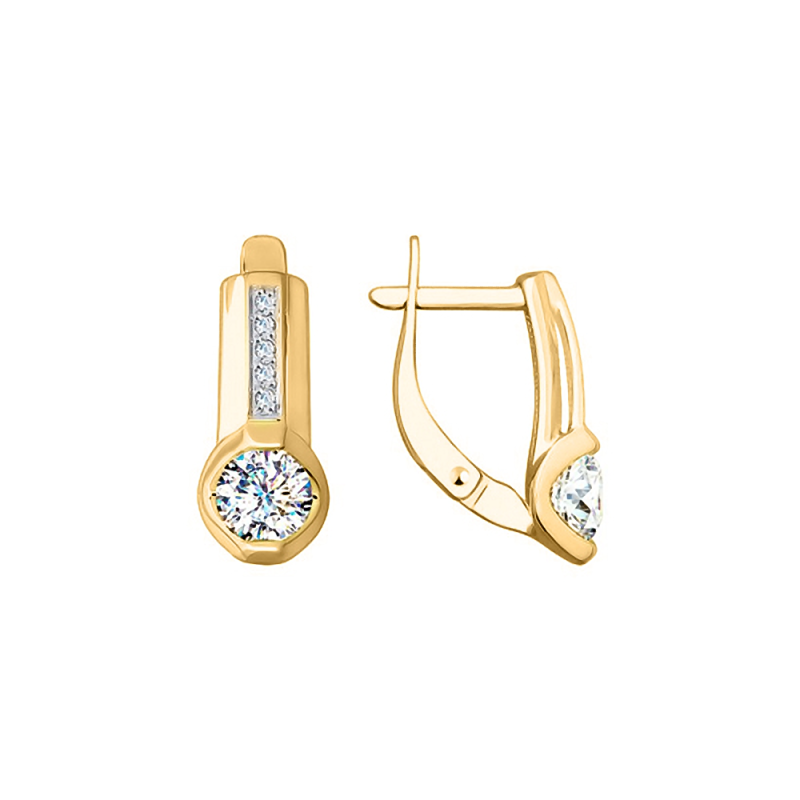 Goldohrringe aus Gelbgold 585 mit Zirkonia