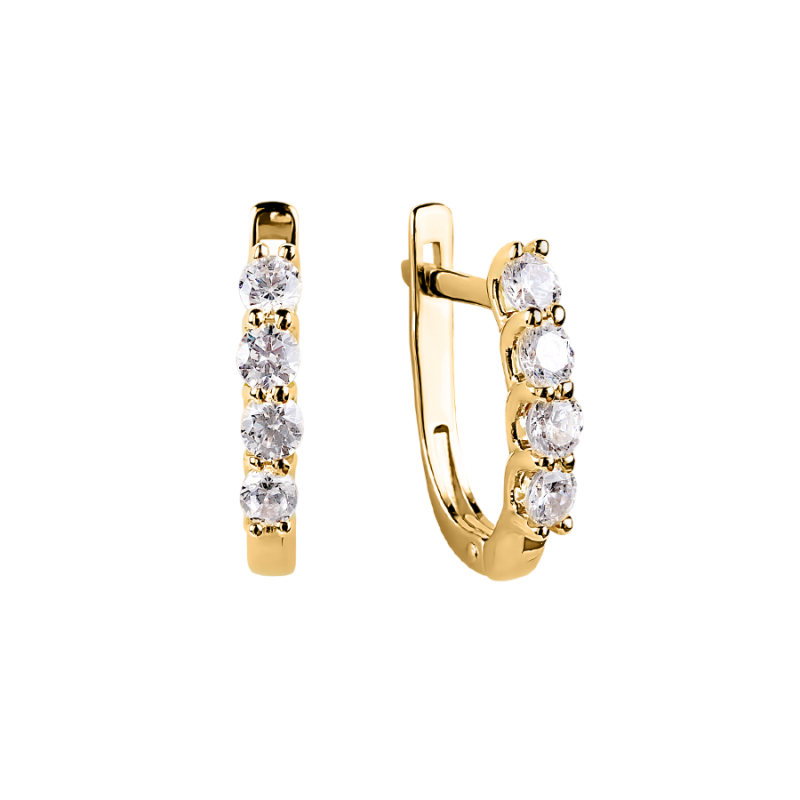 Goldohrringe aus Gelbgold 585 mit Zirkonia