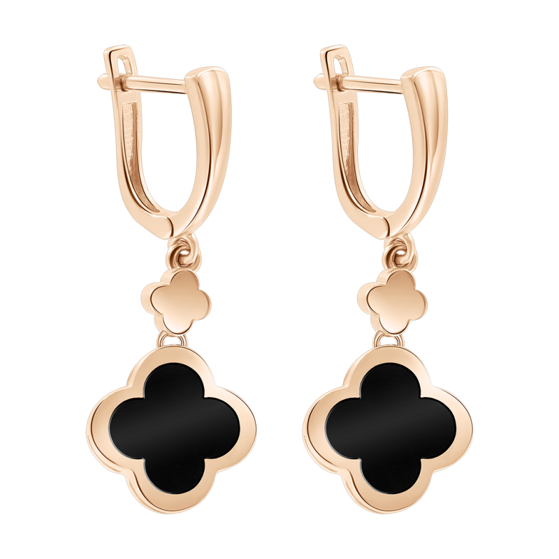 Ohrringe aus Rotgold 585 mit Emaille