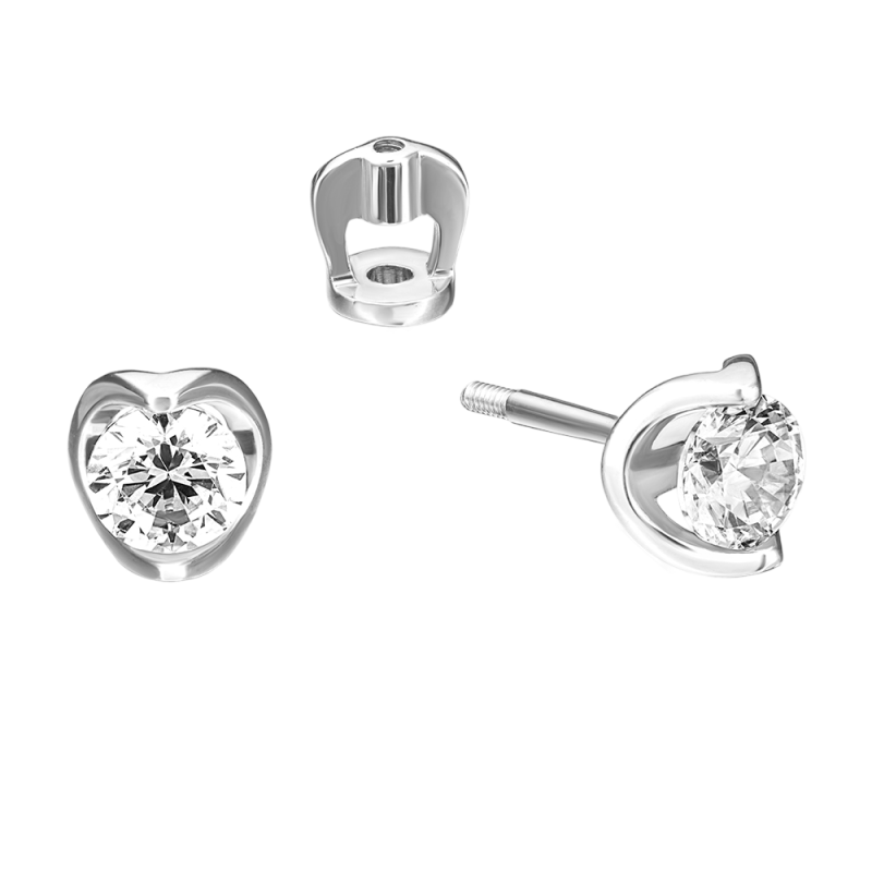 Goldohrringe aus Weißgold 585 mit Zirkonia