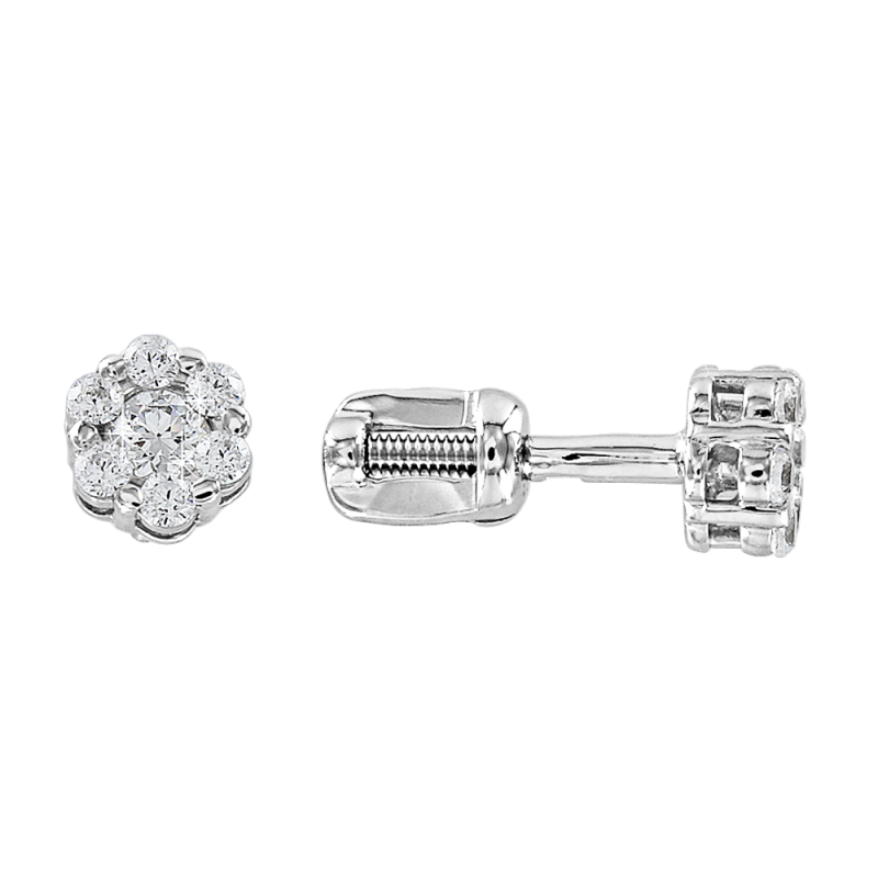 Goldohrringe aus Weißgold 585 mit Zirkonia
