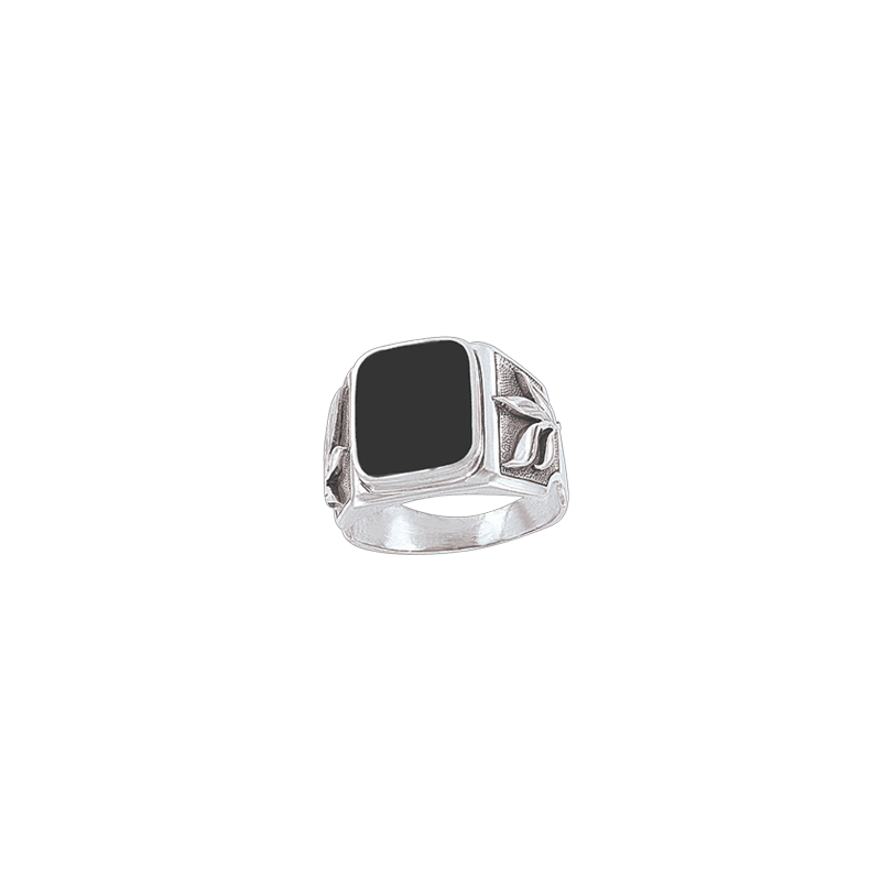 Herrenring aus Silber 925 mit Onyx
