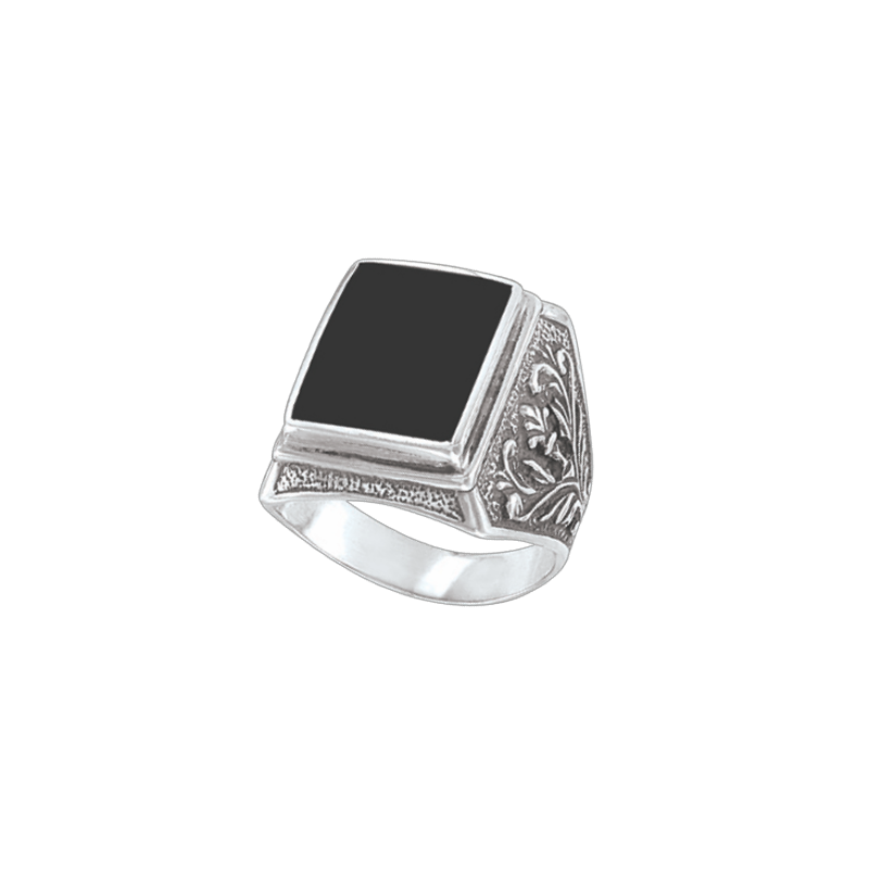 Herrenring aus Silber 925 mit Onyx