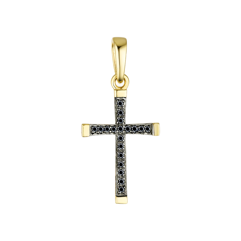 Kreuz Anhänger aus Gelbgold 585 mit Brillant