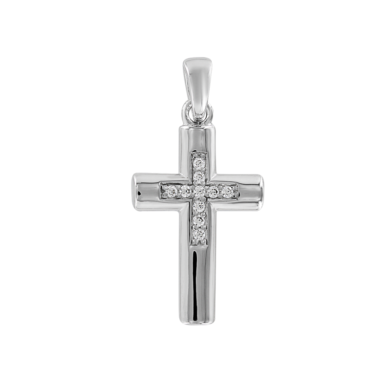Kreuz Anhänger aus Silber 925 mit Zirkonia