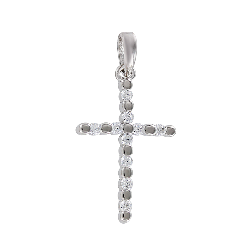 Kreuz Anhänger aus Silber 925 mit Zirkonia