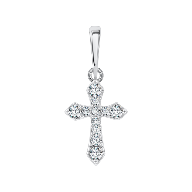 Kreuz Anhänger aus Silber 925 mit Zirkonia