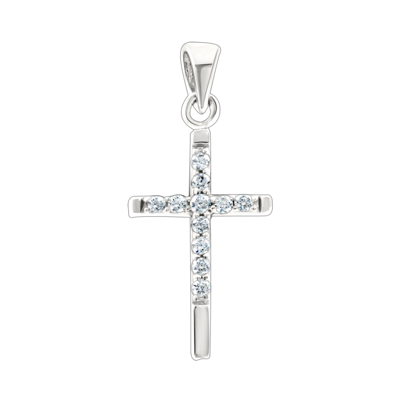 Kreuz Anhänger aus Silber 925 mit Zirkonia