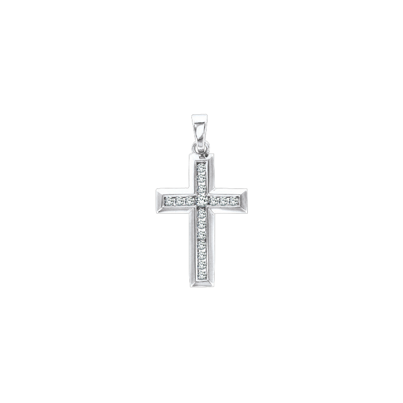 Kreuz Anhänger aus Silber 925 mit Zirkonia