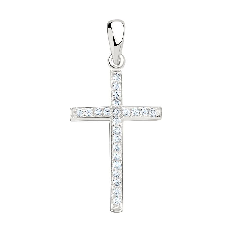 Kreuz Anhänger aus Silber 925 mit Zirkonia