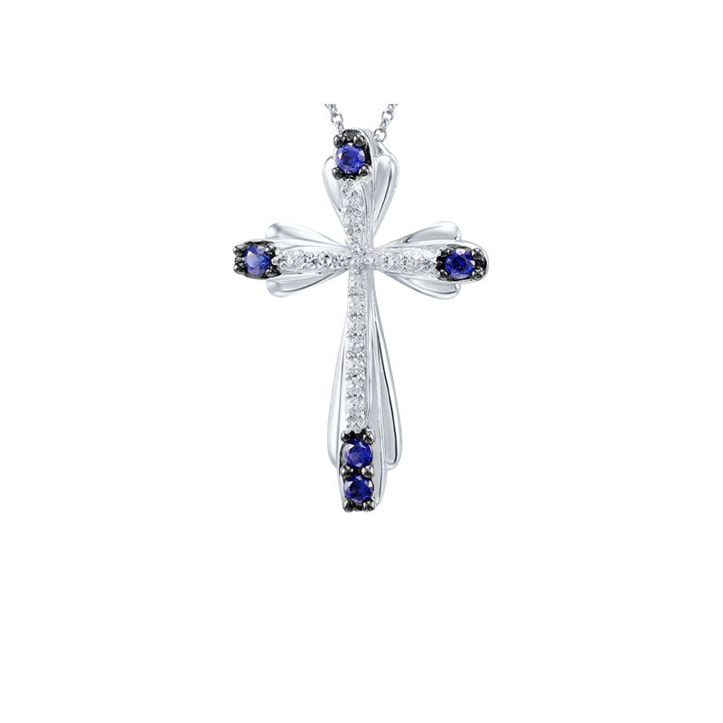 Kreuz Anhänger aus Silber 925 mit Zirkonia