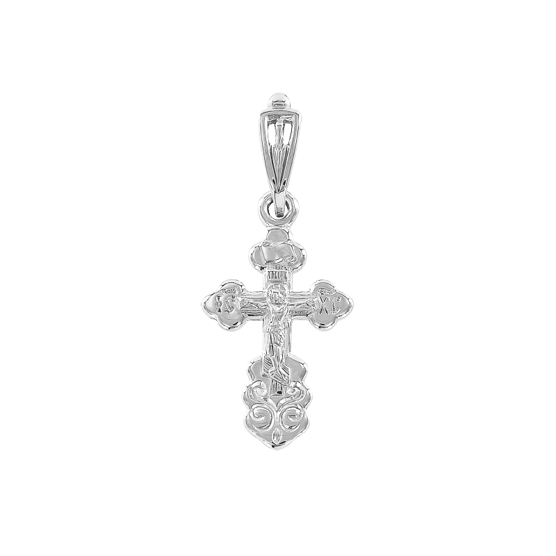 Kreuz Anhänger aus Weißgold 585