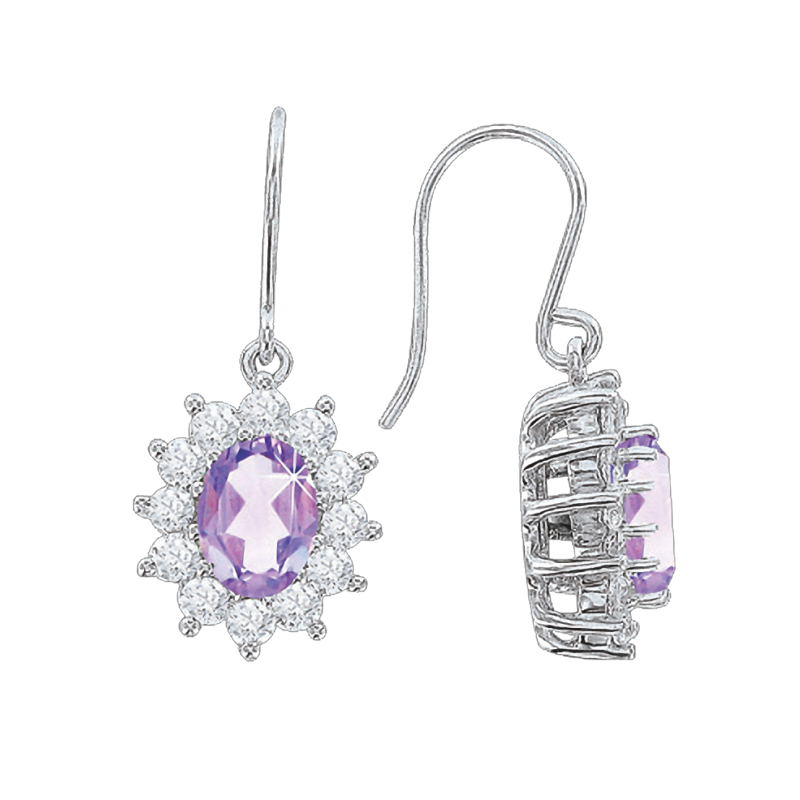 Ohrhänger aus Silber 925 mit Amethyst und Zirkonia