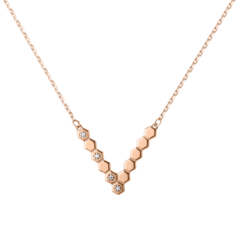 Collier aus Rotgold 585 mit Zirkonia