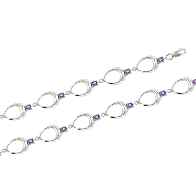 Silberarmband aus Silber 925 mit Amethyst