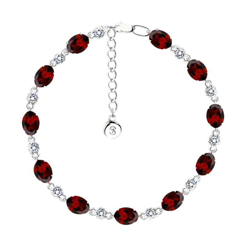 Silberarmband aus Silber 925 mit Granat und Zirkonia