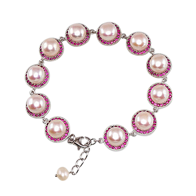 Silberarmband aus Silber 925 mit Perle und Zirkonia