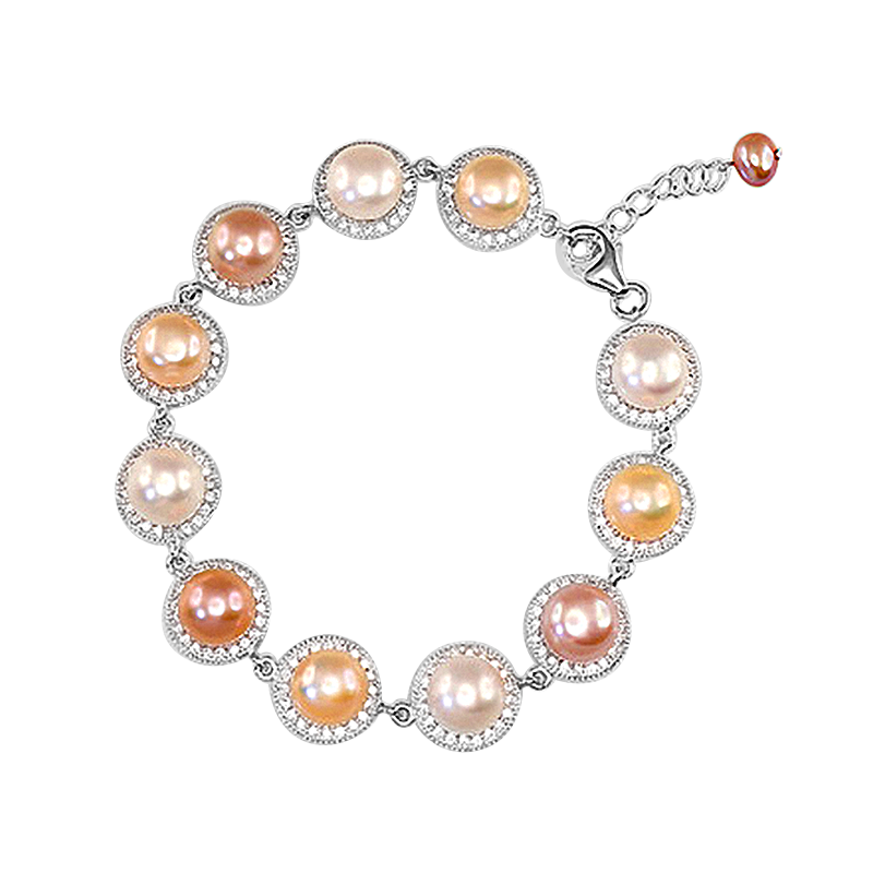 Silberarmband aus Silber 925 mit Perle und Zirkonia
