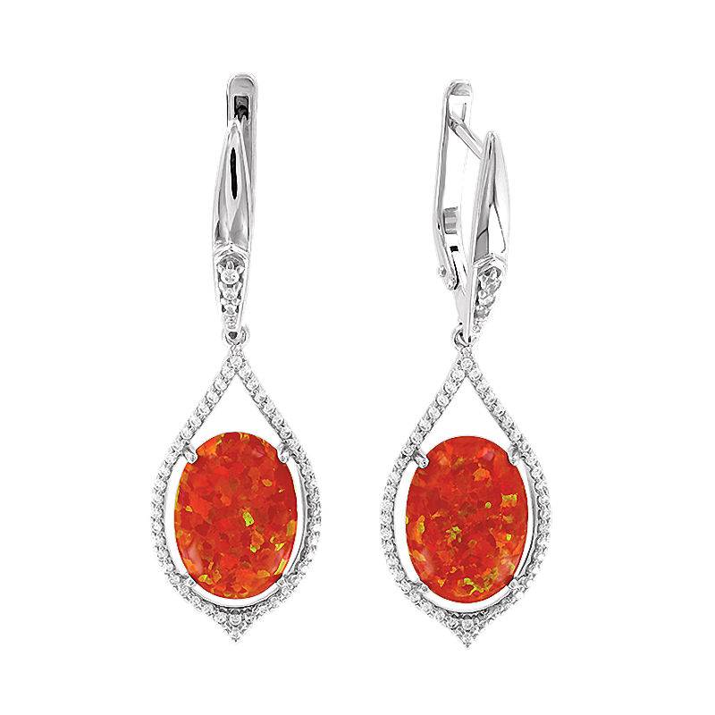 Silberohrringe aus Silber 925 mit Opal und Zirkonia