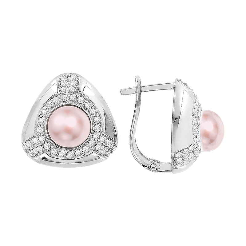 Silberohrringe aus Silber 925 mit Perle und Zirkonia