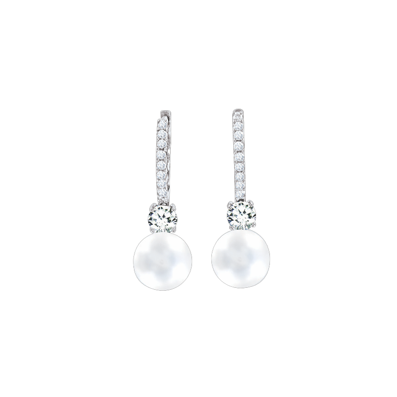 Silberohrringe aus Silber 925 mit Perle und Zirkonia