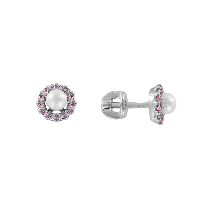 Silberohrringe aus Silber 925 mit Perle und Zirkonia