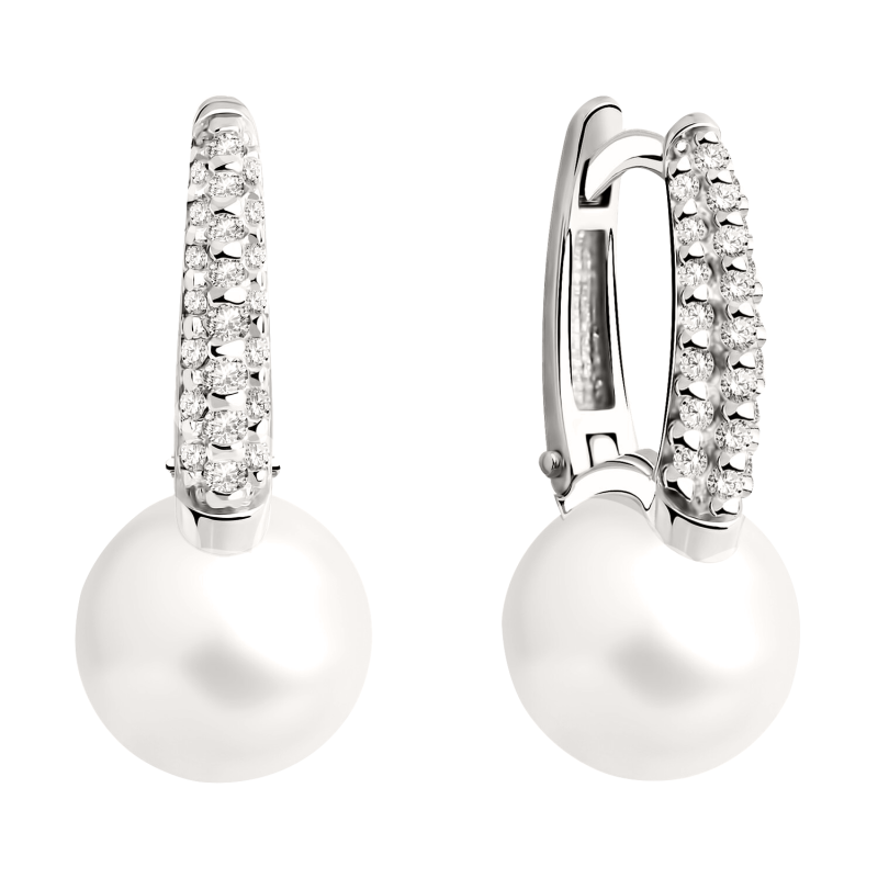 Silberohrringe aus Silber 925 mit Perle und Zirkonia