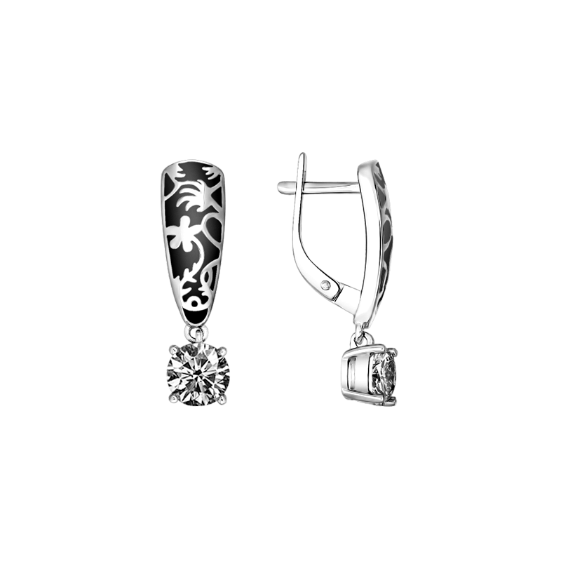 Silberohrringe aus Silber 925 mit Zirkonia und Emaille
