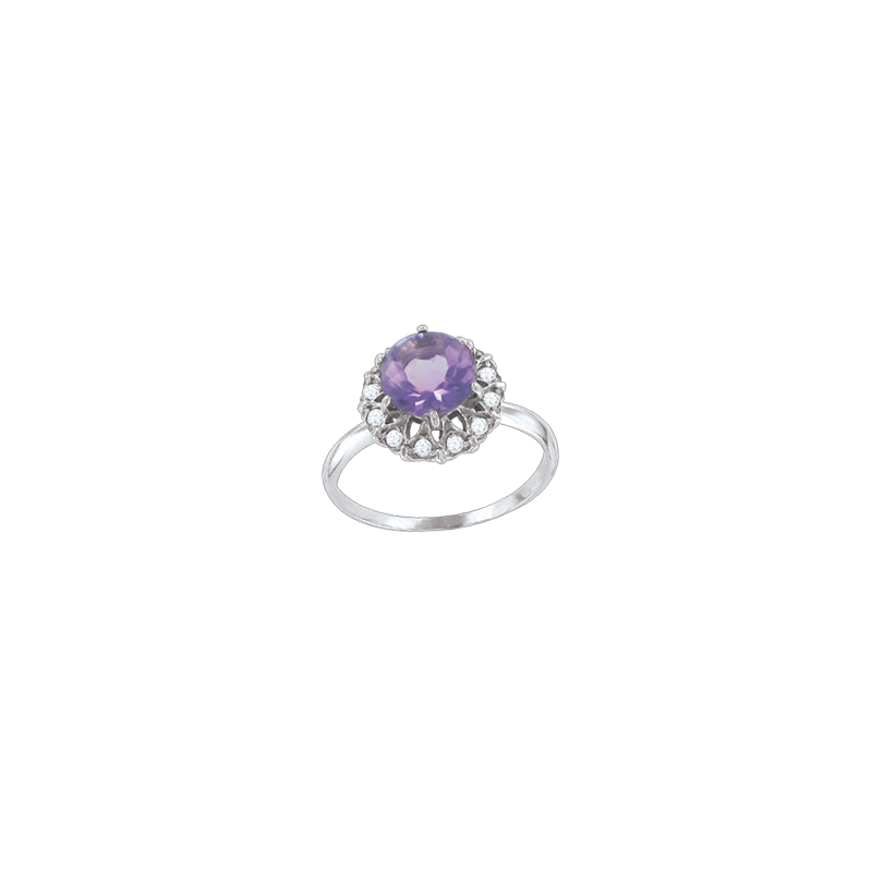 Silberring Damen aus Silber 925 mit Amethyst und Zirkonia