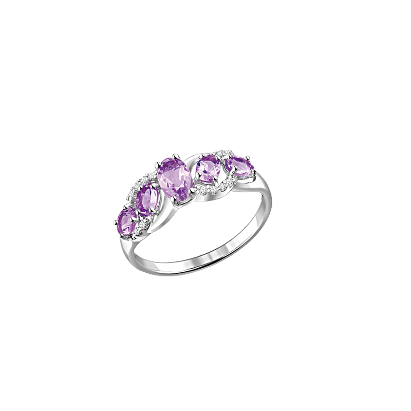 Silberring Damen aus Silber 925 mit Amethyst und Zirkonia
