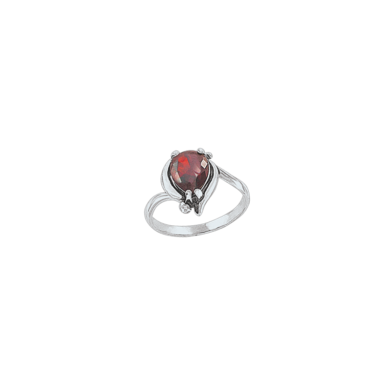 Silberring Damen aus Silber 925 mit Granat und Zirkonia