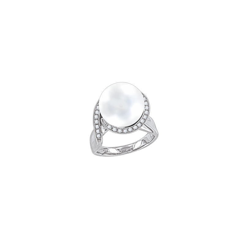 Silberring Damen aus Silber 925 mit Perle und Zirkonia