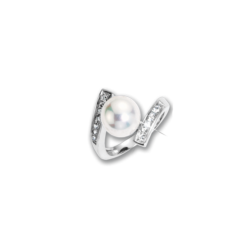 Silberring Damen aus Silber 925 mit Perle und Zirkonia