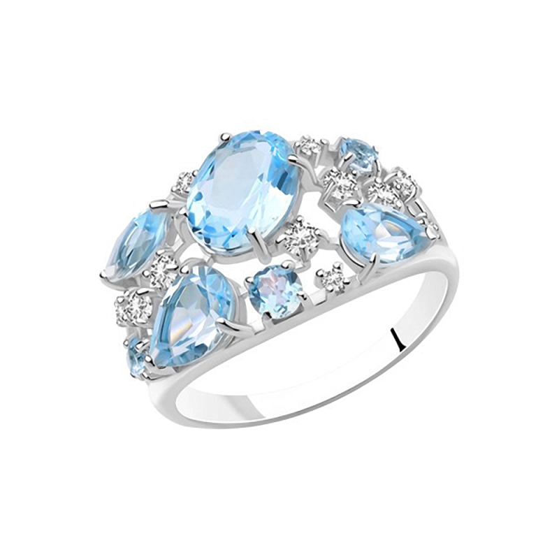 Silberring Damen aus Silber 925 mit Topas und Zirkonia