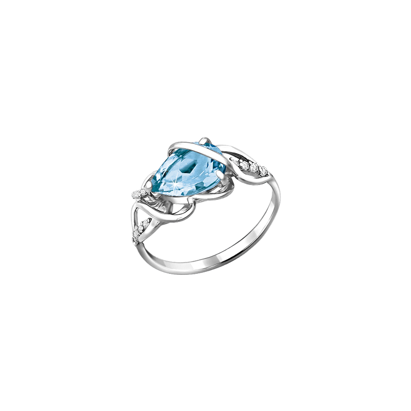Silberring Damen aus Silber 925 mit Topas und Zirkonia