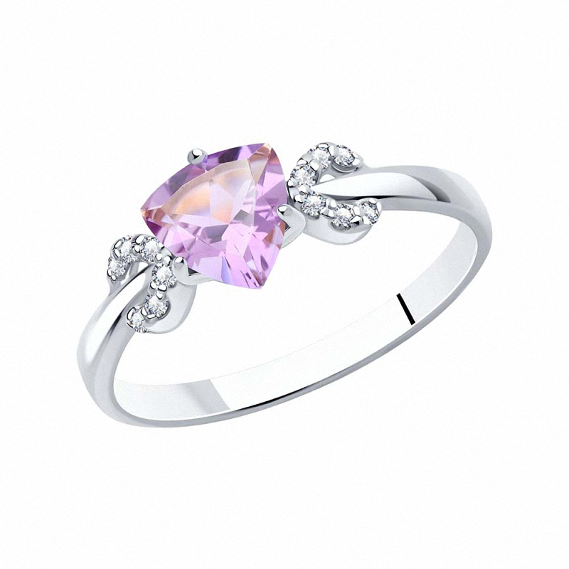 Silberring Damen aus Silber 925 mit Zirkonia und Amethyst