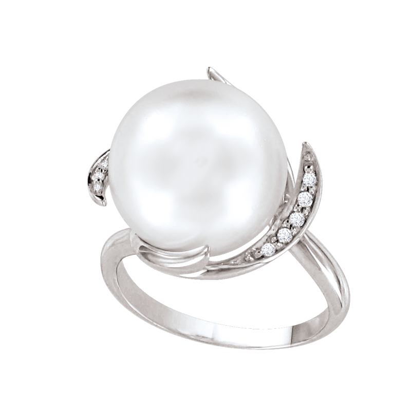 Silberring Damen aus Silber 925 mit Zirkonia und Perle