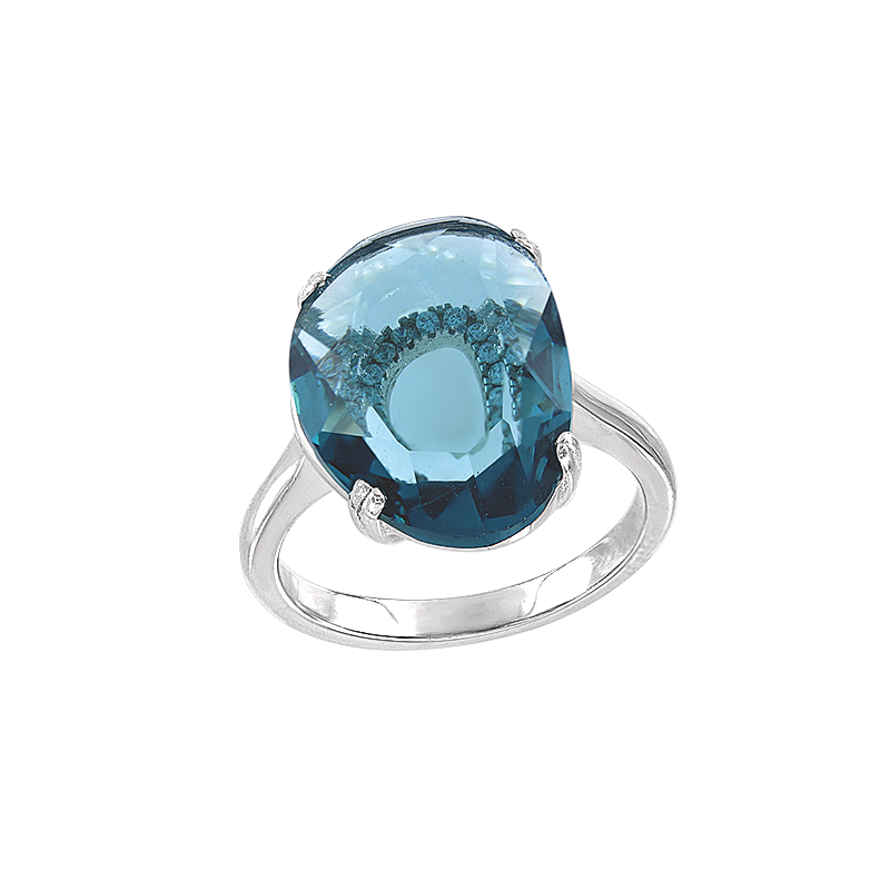 Silberring Damen aus Silber 925 mit Zirkonia und Quarz