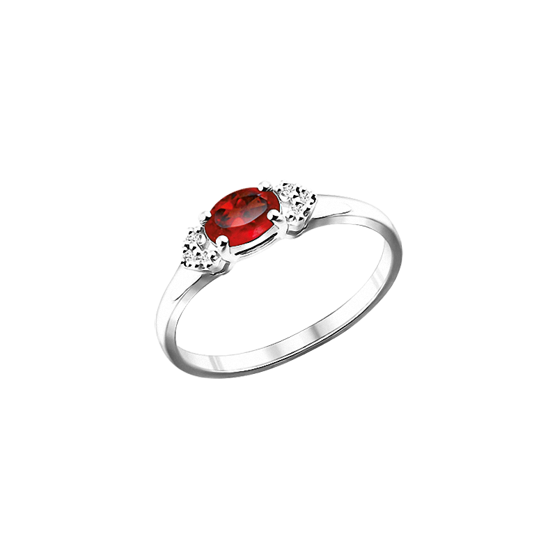 Silberring Damen aus Silber 925 mit Zirkonia und Rubin