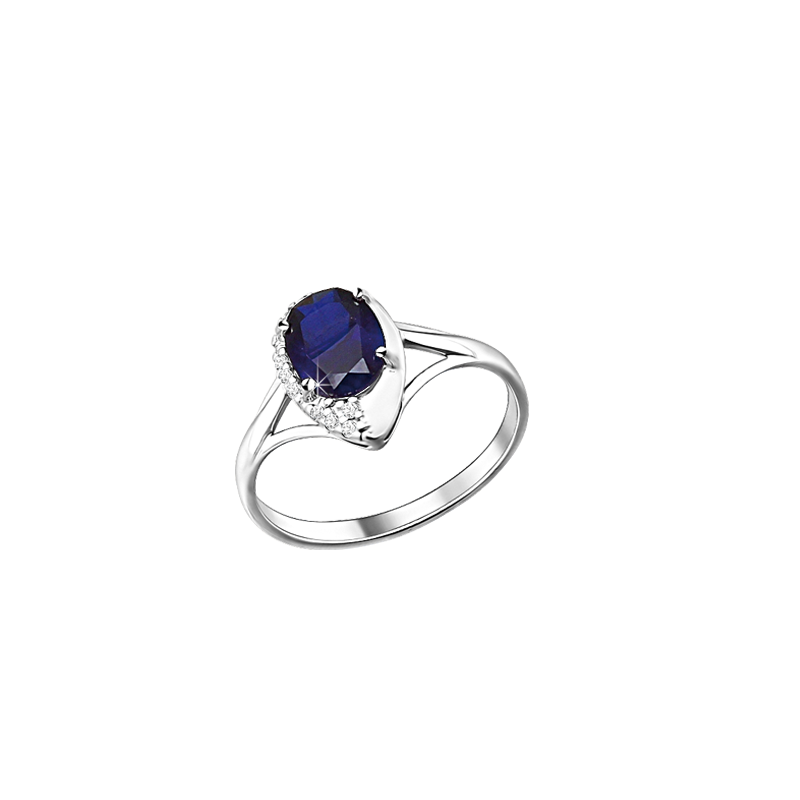 Silberring Damen aus Silber 925 mit Zirkonia und Saphir