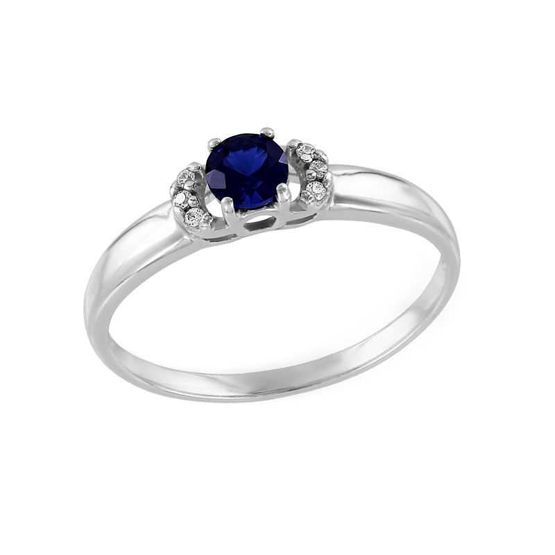Silberring Damen aus Silber 925 mit Zirkonia und Saphir