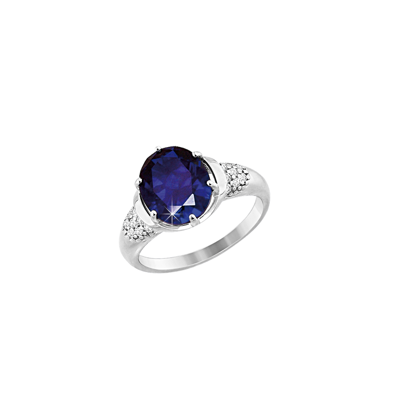 Silberring Damen aus Silber 925 mit Zirkonia und Saphir