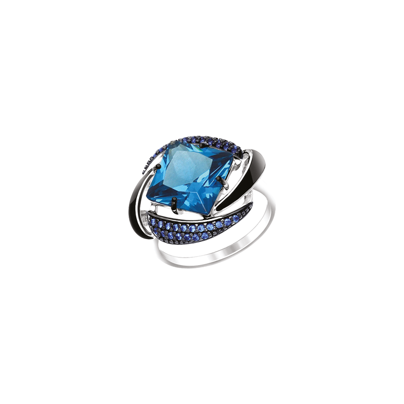Silberring Damen aus Silber 925 mit Zirkonia und Sitall