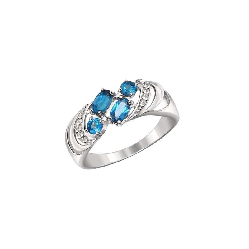 Silberring Damen aus Silber 925 mit Zirkonia und Topas