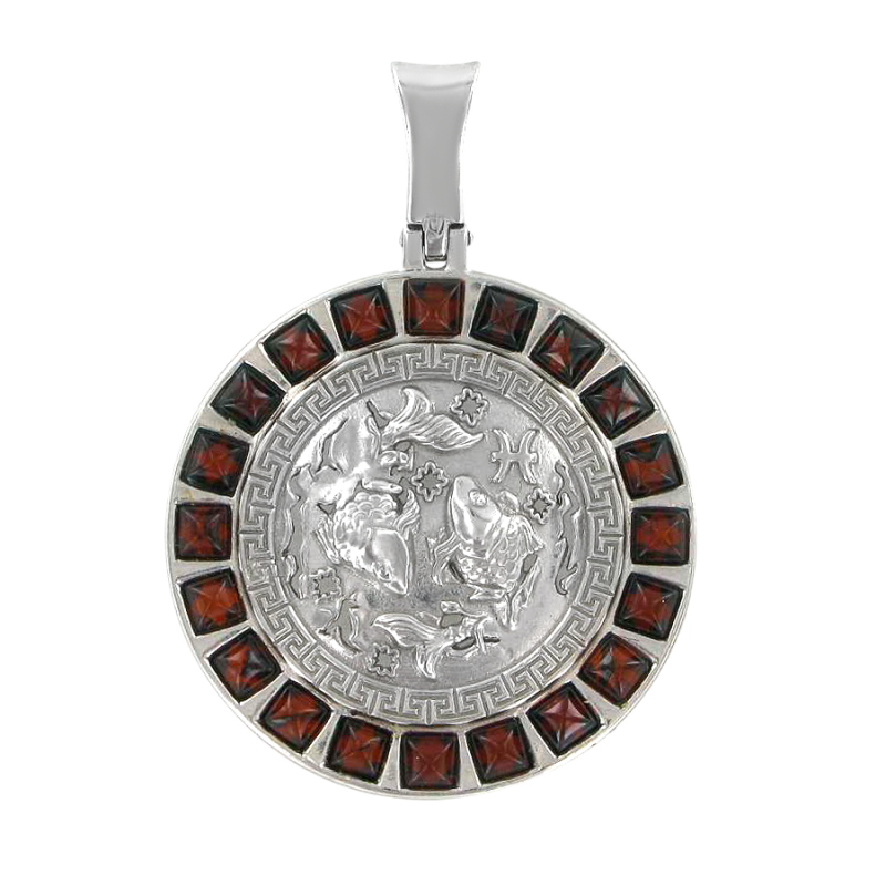 Sternzeichen Anhänger aus Silber 925 mit Bernstein